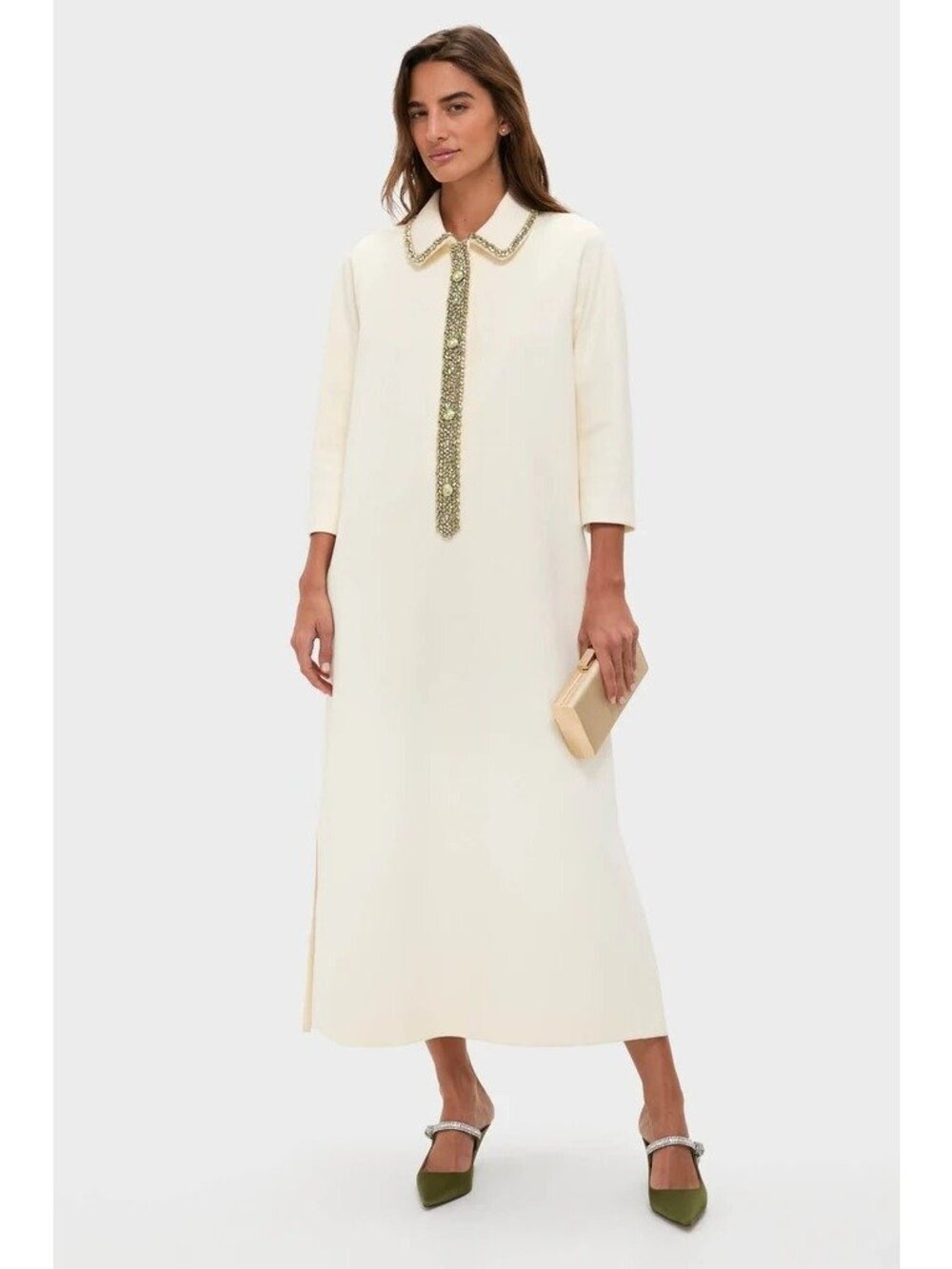 TUCKERNUCK Embellished Nicola Maxi Dress Winter White Size Small NWT